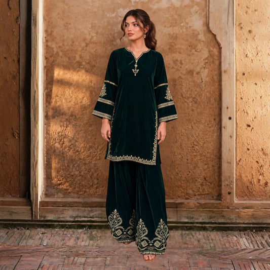 UA-315 Embroidered Farshi Shalwar Cord Set | Umnaa