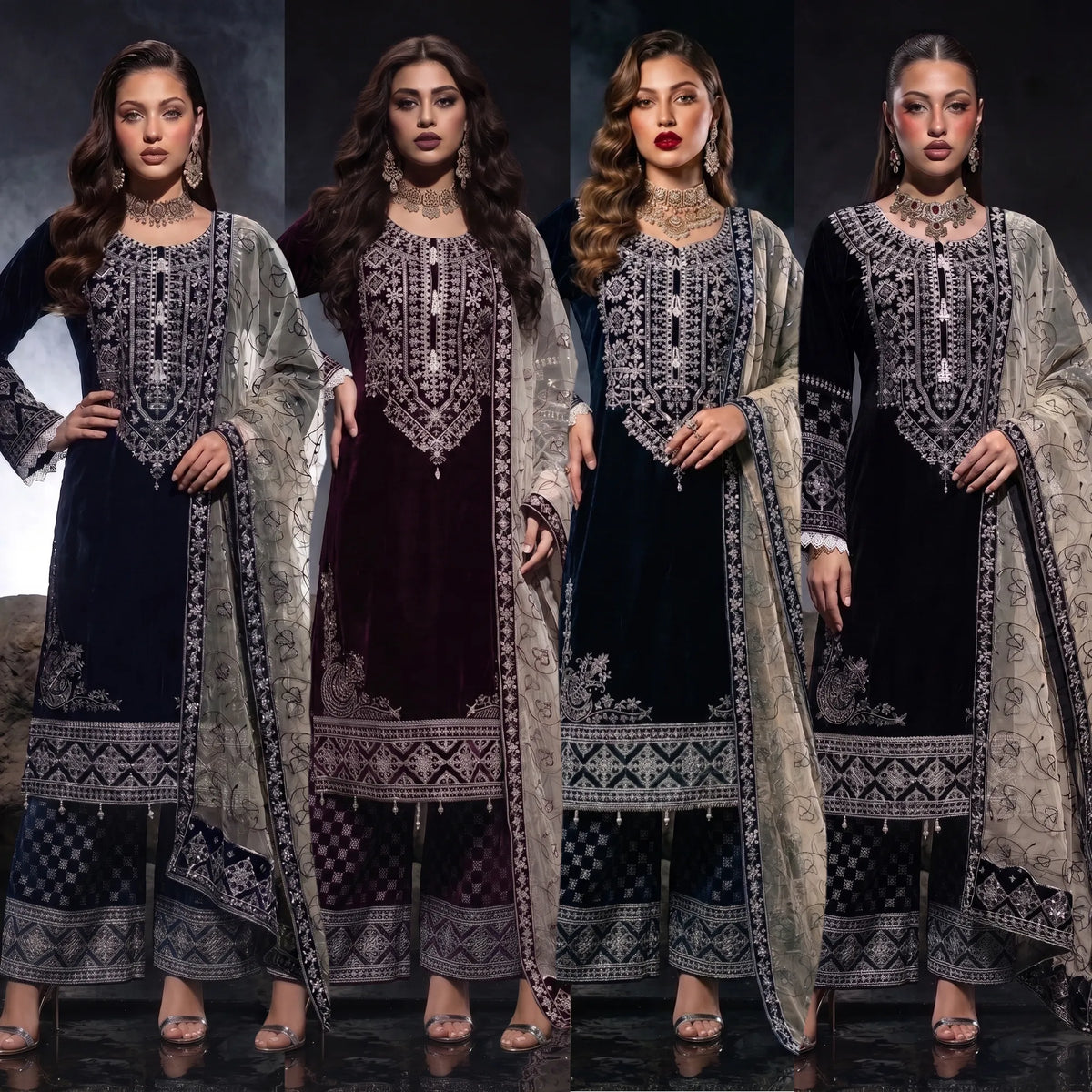 UA-323 Luxury Velvet Collection 3 Pc | Umnaa