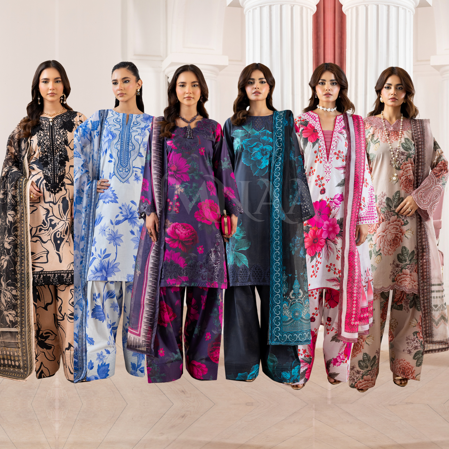 RA-15 Embroidered Trending Printed Farshi Shalwar Lawn Collection 3 Pc | Raniya.h