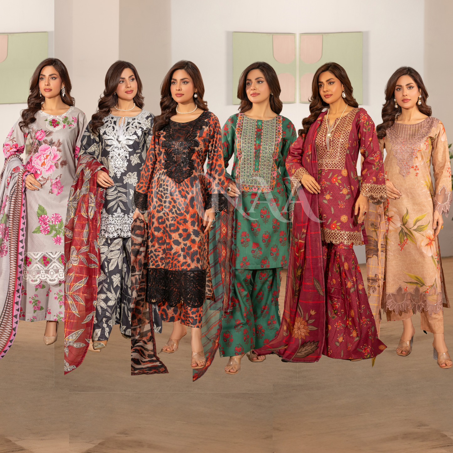 RA-14 3 Pc Embroidered printed Lawn Collection | Raniya.h |
