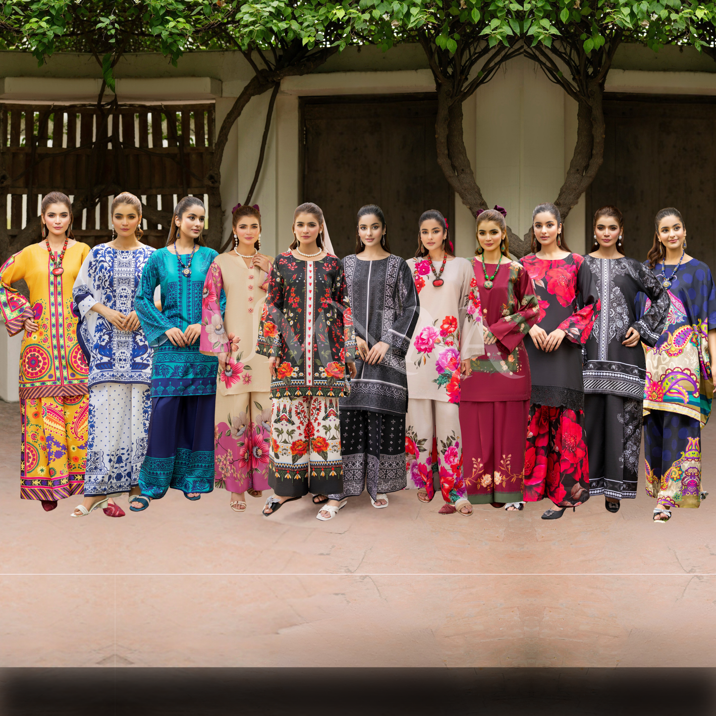 Sëleñe Raw Silk Printed Co-Ords Set by Karma Collection | Ready to Wear Modest fashion Asian