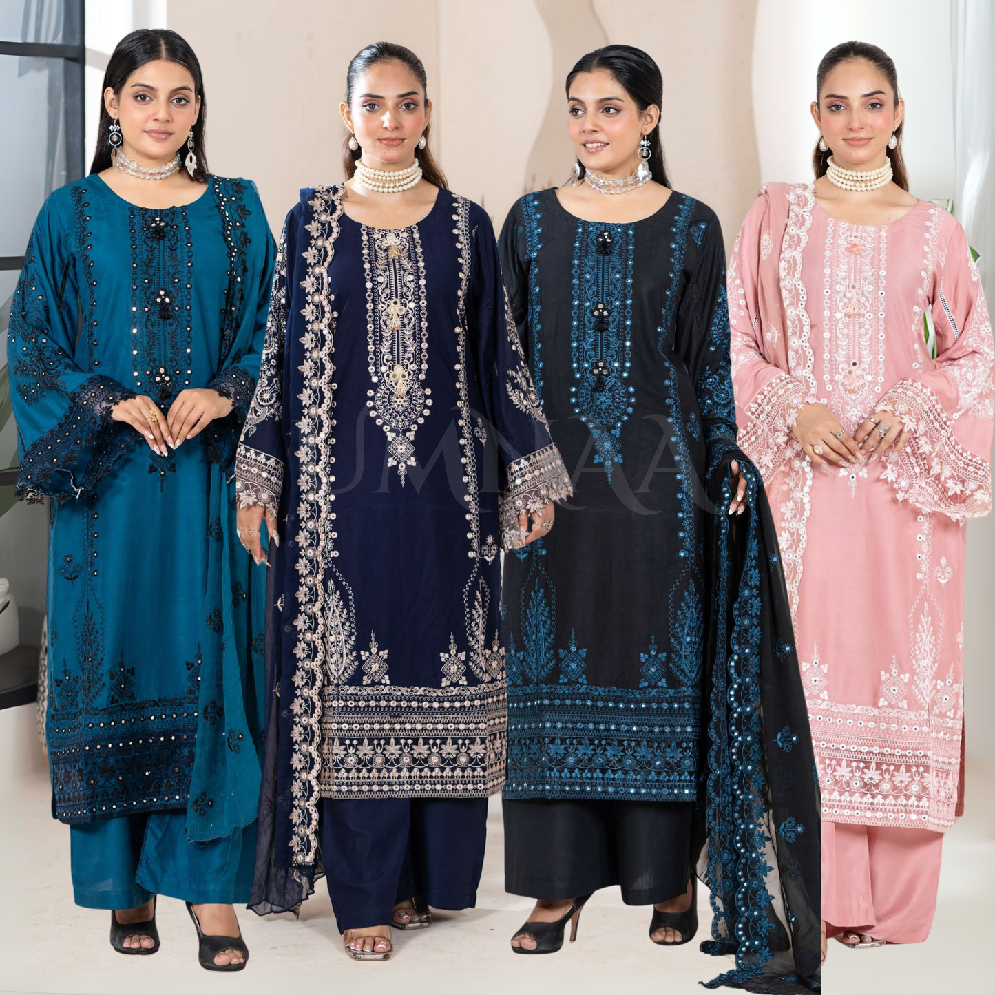 UMRZ-52 "Edenrobe LUX " Embroidered Linen Collection By Rangz