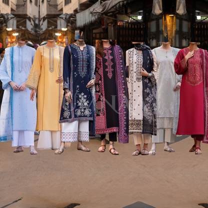 UCA-15 3 Pc Embroidered Cambric Cotton Ready to Wear Eid Collection by Casuallite