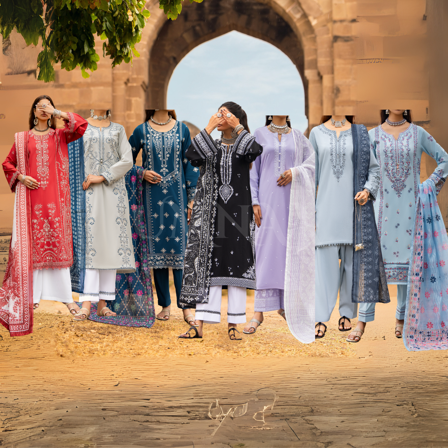UCA-16 3 Pc Embroidered Cotton Lawn Ready to Wear Eid Collection by Casuallite