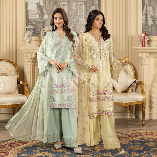 F-464 Embroidered Georgette Farshi Shalwar Collection by karma Collection