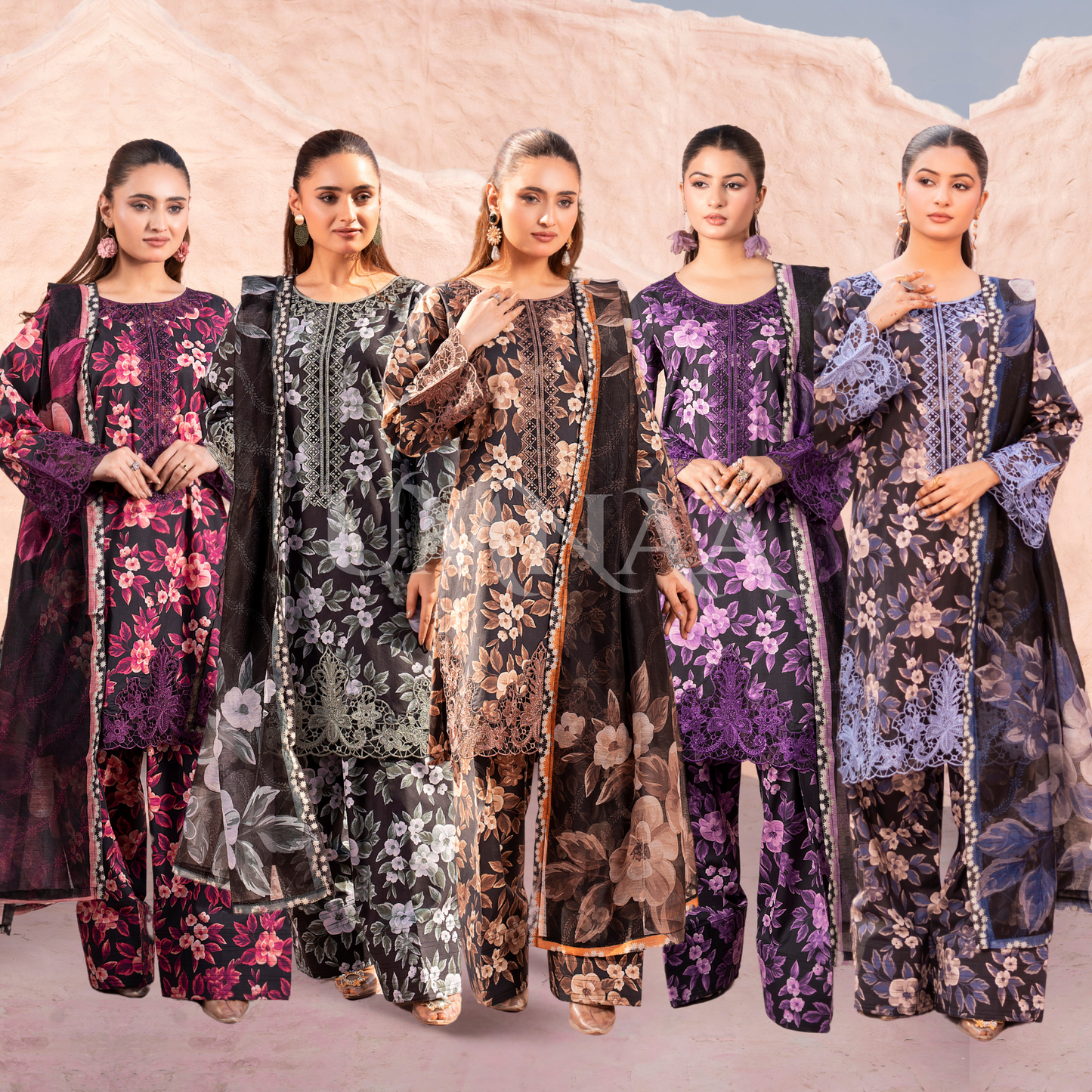 RA-17 Embroidered Printed Lawn Collection | Ready to Wear | Raniya.h