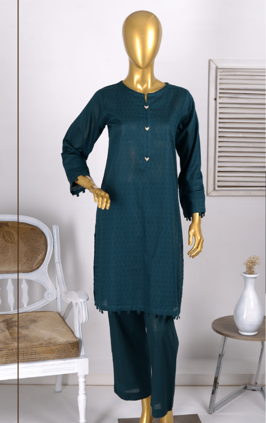 (Zinc) 2 Piece Ready to wear Jacquard Solids Naubahar