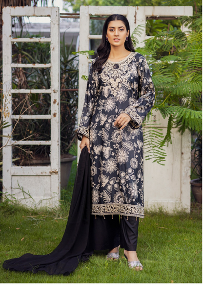 Multi  | Printed Linen Shirt & Trouser With Chiffon Dupatta| Ready to Wear 3 Pc dress - Rangz