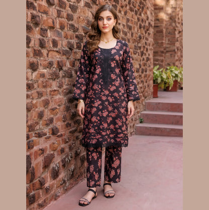 UA-220 Floral Printed Linen Co-Ord Set for Women | 2 Piece Shirt & Trouser by Umnaa