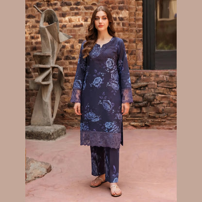UA-220 Floral Printed Linen Co-Ord Set for Women | 2 Piece Shirt & Trouser by Umnaa