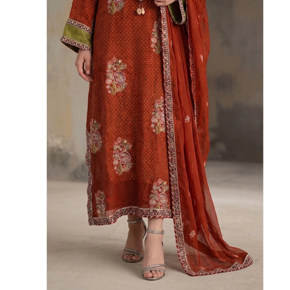 UA-292 Luxury Chiffon Kaftan 3Pc | Umnaa