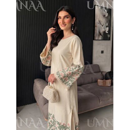 UA-298 Primted Linen Kaftan Style 2 Pc Co-Ord Set | Umnaa