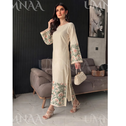 UA-298 Primted Linen Kaftan Style 2 Pc Co-Ord Set | Umnaa