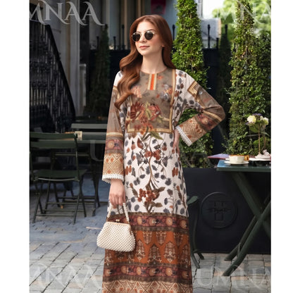 UA-298 Primted Linen Kaftan Style 2 Pc Co-Ord Set | Umnaa