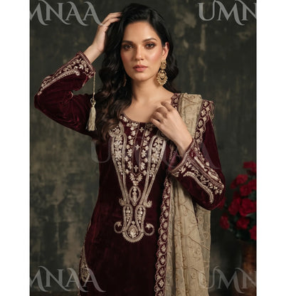 UA-308 Embroidered Velvet Collection by Umnaa
