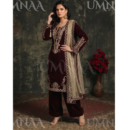 UA-308 Embroidered Velvet Collection by Umnaa