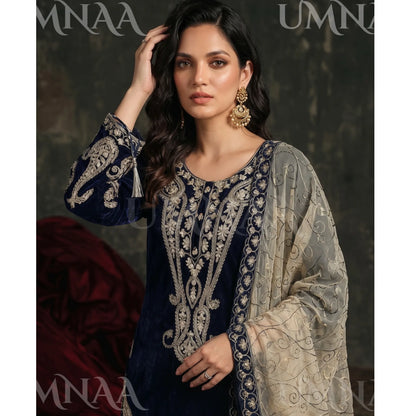UA-308 Embroidered Velvet Collection by Umnaa
