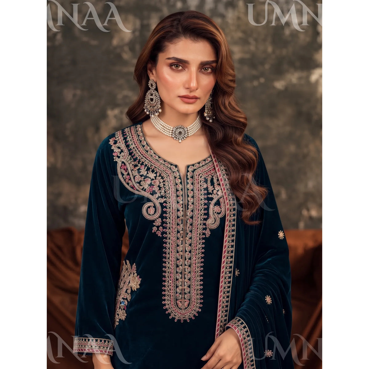 UA-309 Luxury Velvet Farshi Shalwar Collection | Umnaa