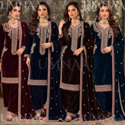 UA-309 Luxury Velvet Farshi Shalwar Collection | Umnaa