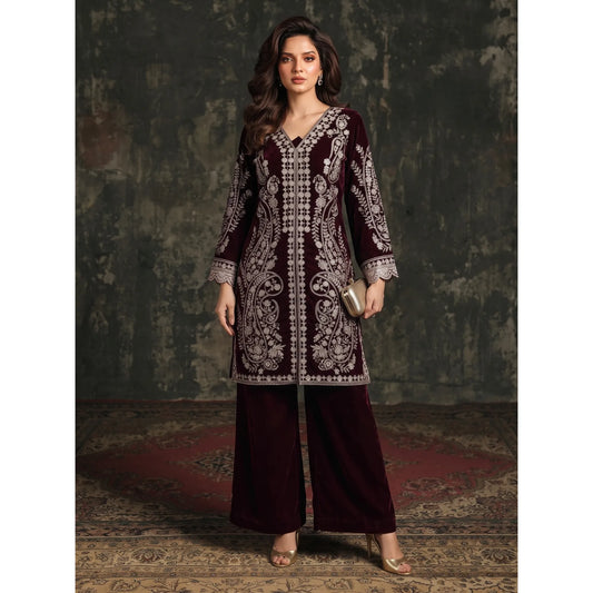 UA-311 Luxury Festive Velvet Cord Set | Umnaa