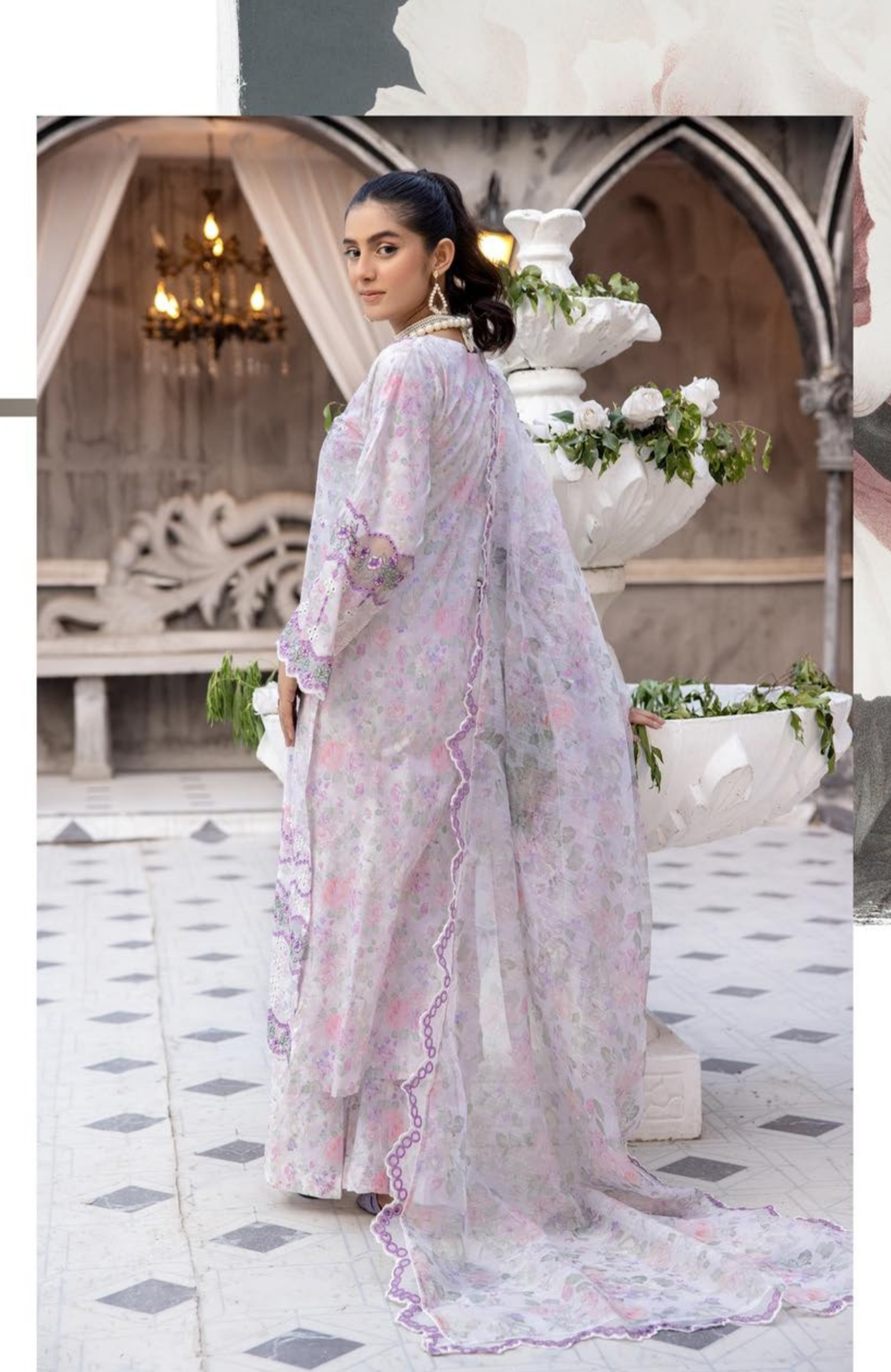 Lilac 3 Pc Chikankari Lawn Collection | SIMRANS