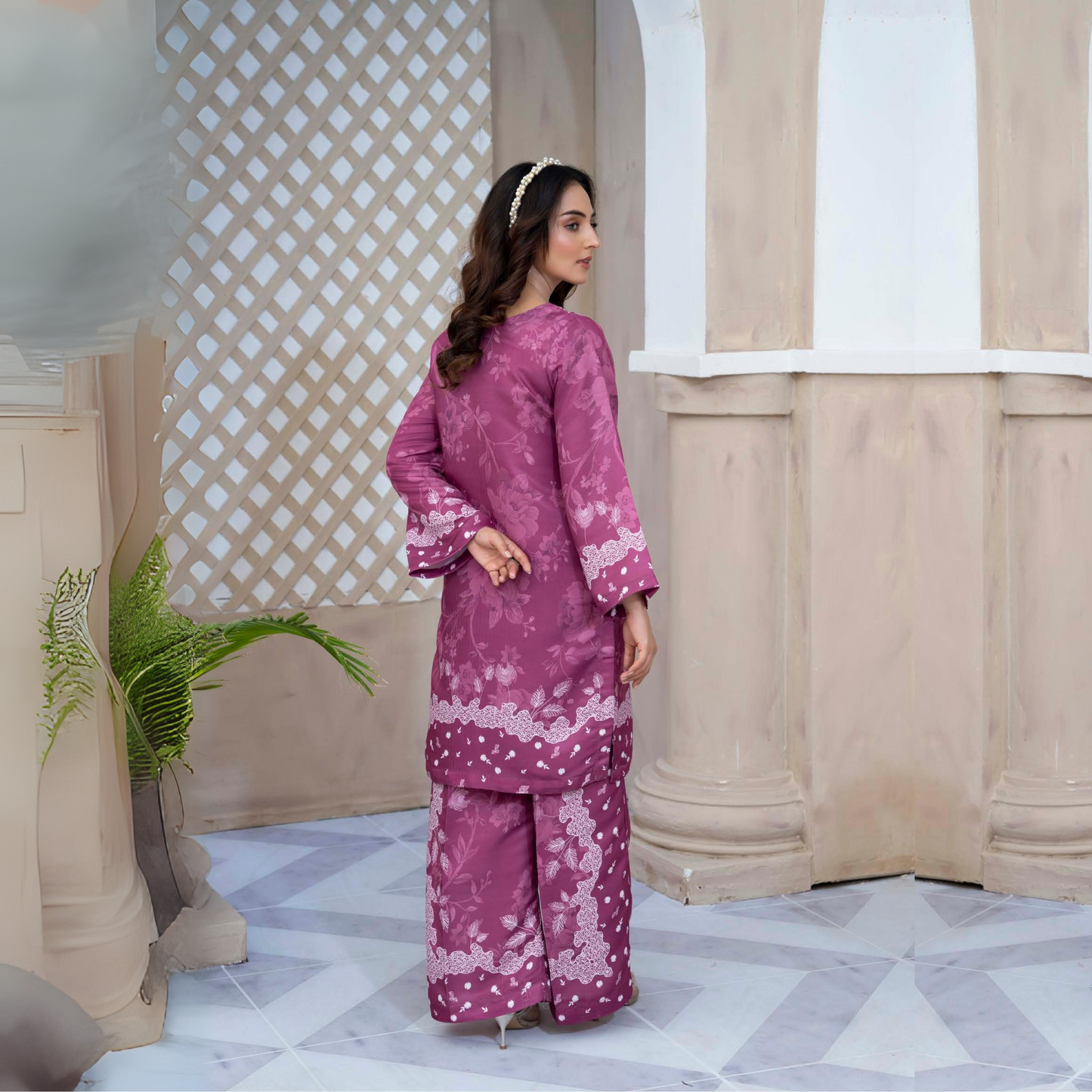 2 Printed Pakistani Co-Ords Set with Bag | Ready to Wear | Raniya.h | UMRAH0901