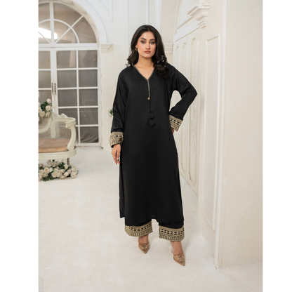 UA-50 Embroidered Viscose Linen  2 Pc Pakistani Co Ord Set Dress | Ready to wear | UMNAA