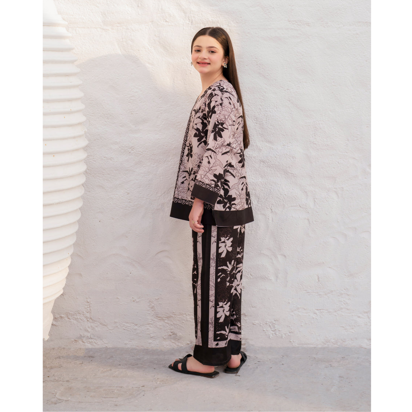 2 Pc Mother & Daughter Pakistani Printed Co-ord Set Collection by Garnet