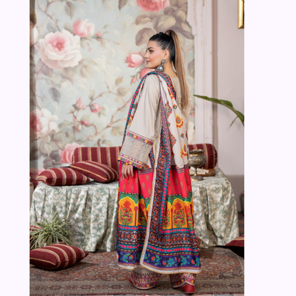 KC-1454 Trendy farshi Shalwar Embroidered Cotton Collection Ready to Wear 3 Pc - Karma Collection