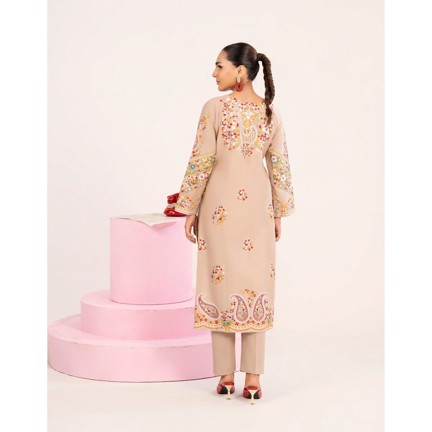 UA-118 Embroidered khaddar Co-Ords set 2 Pc Collection  | Ready to Wear | Umnaa
