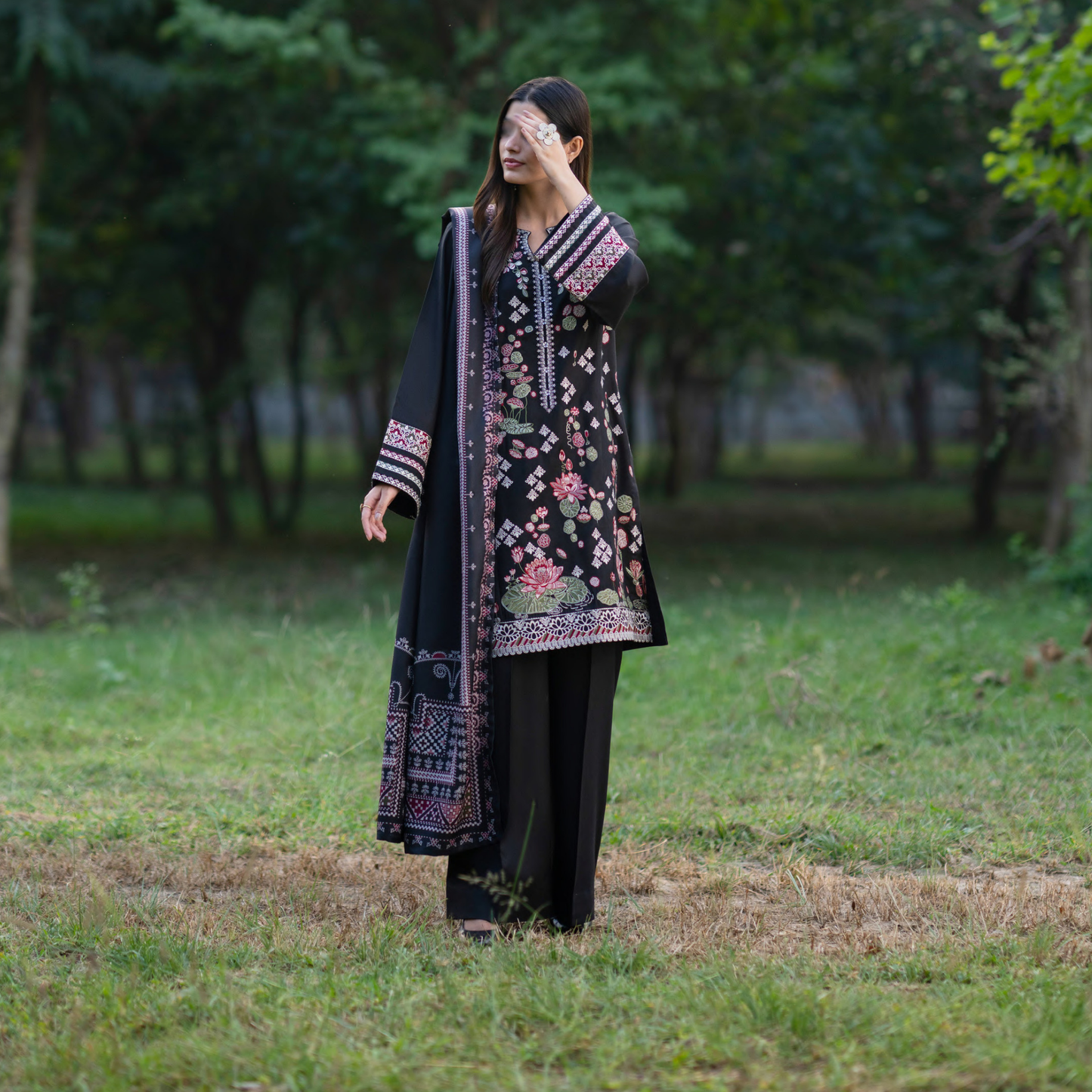 UCA-31 Embroidered Dhanak with Pashmina Shawl Winter Collection by Casuallite