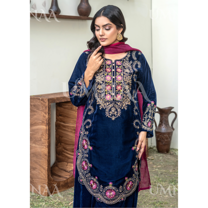UA-141 3 Luxury Velvet Sharara collection by Umnaa