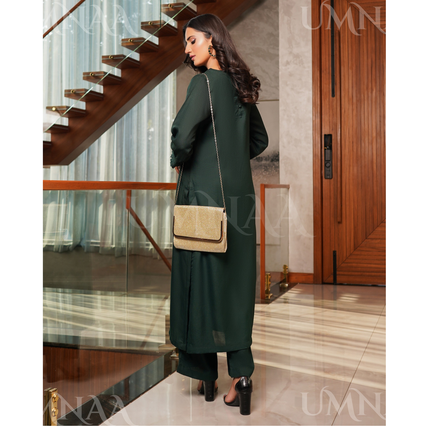 UMS-53 Solid Embroidered Dhanak Co-Ords Set | Ready to Wear | Simrans