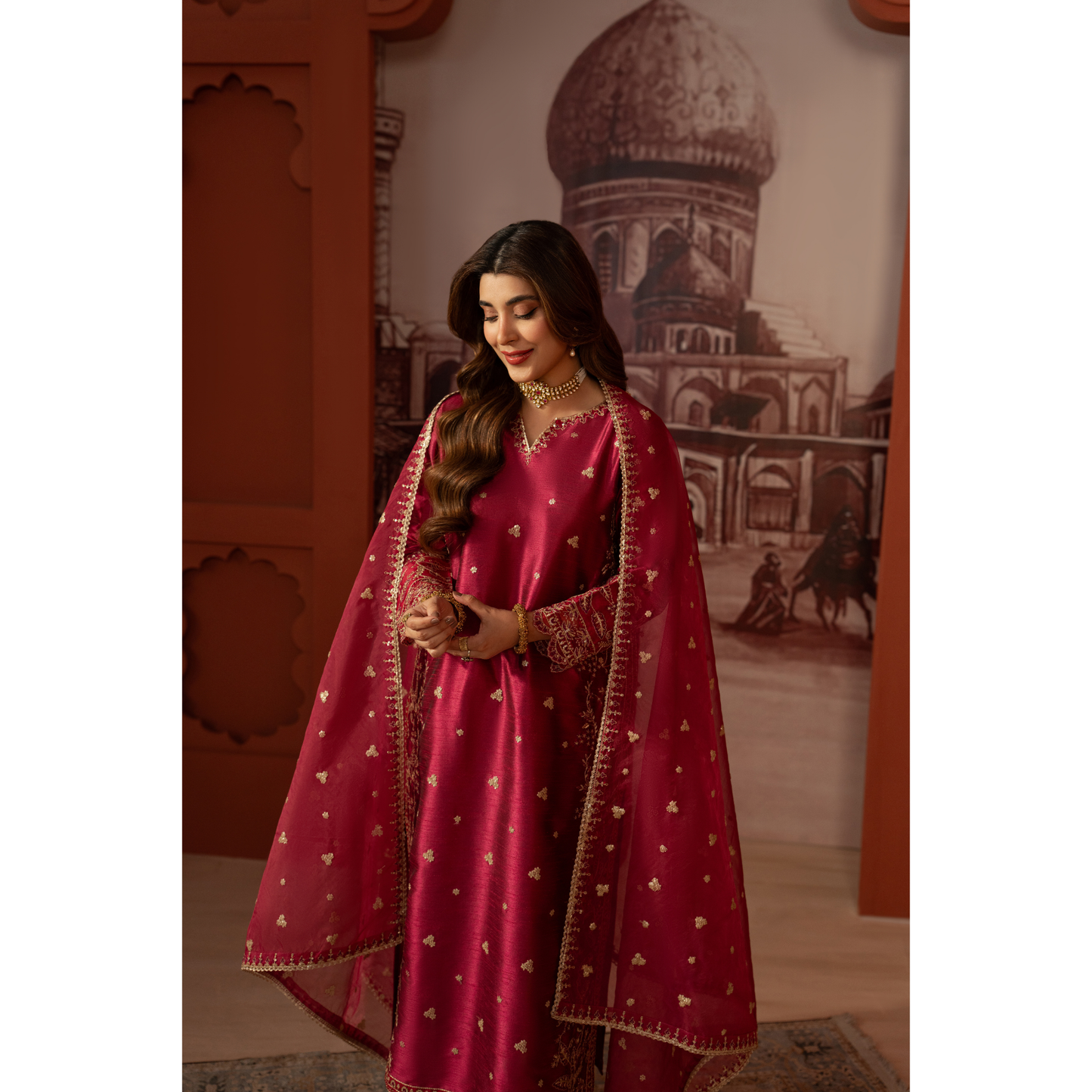 UA-170 Raw Silk Embroidered Festive Collection