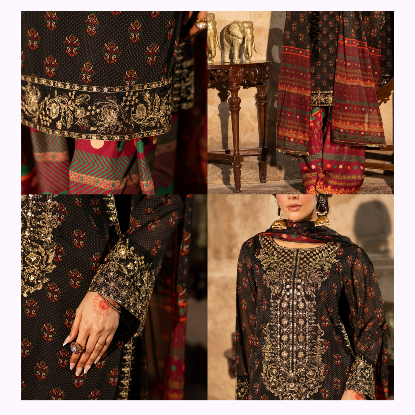"AURA" Embroidered Georgette Collection by Karma Collection