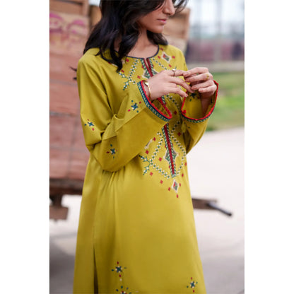 UCA-39 SafarNama Summer Embroidered Cotton Dress with Printed Silk Dupatta | Women’s Wear Pakistani Designer Outfit by Casuallite