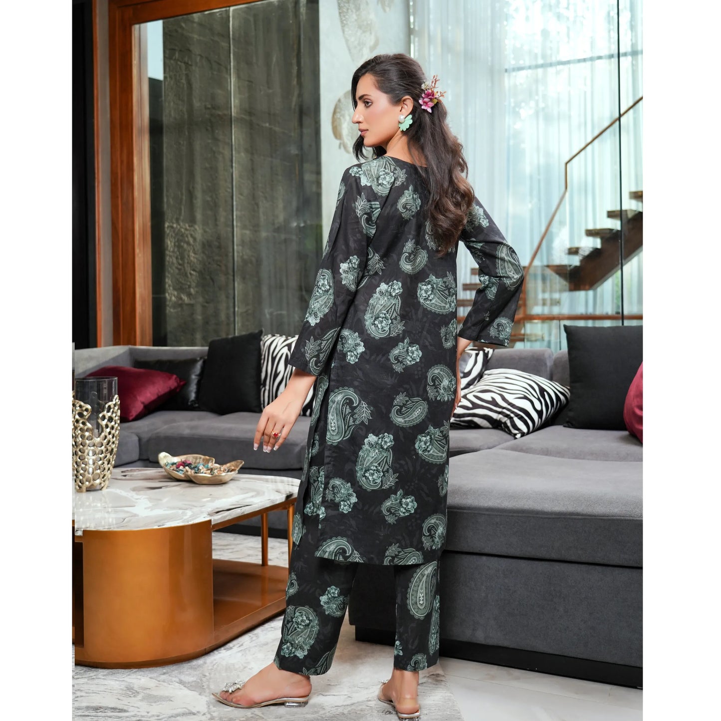 UMS-61 "Limelight" by Simrans Printed Lawn Co Ord Set Collection | Ready to Wear Pakistani Asian clothes