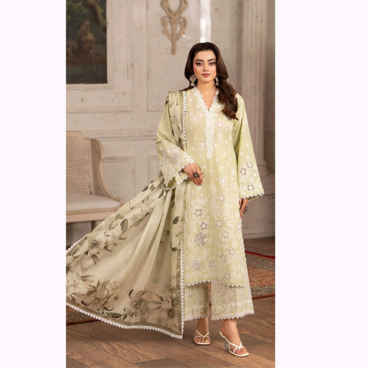 KC-1566 "Tabeer" Embroidered Festive Cambric Cotton Collection by Karma Collection