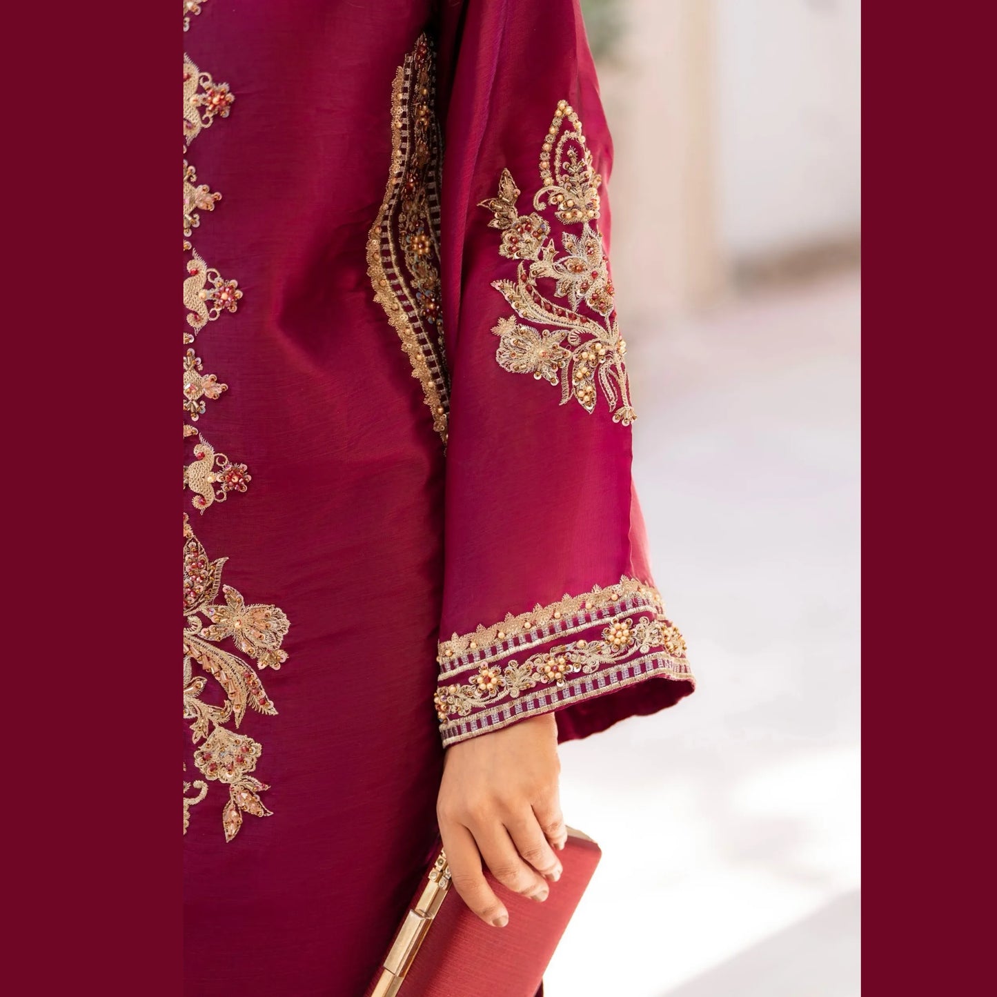 RA-36 Embroidered Sheesha Silk 3 Piece Suit | Premium Embroidered Silk Dress with Dupatta | Women's Party & Festive Wear