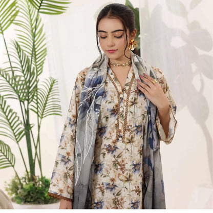 USN-22 Embroidered Chikankari Lawn 3 Piece Summer Collection by saphron | Ready to Wear Pakistani Asian Eastern wear