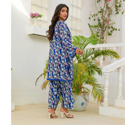 UA-248 Printed Lawn 2 Piece Co-Ord Set | Soft Breathable Summer Outfit | Casual Matching Shirt & Trouser Set by Umnaa