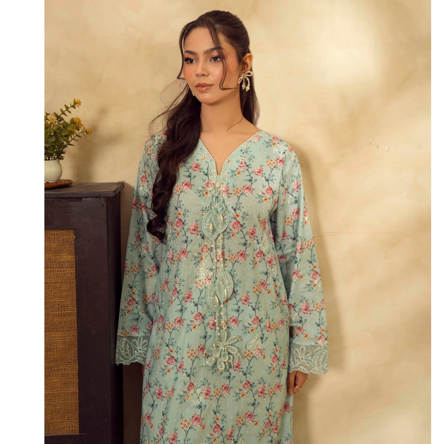 UGL-01 Printed Lawn Kaftan 2 Piece Set by Guzel