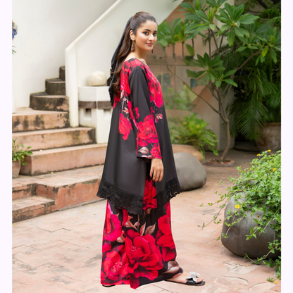 Sëleñe Raw Silk Printed Co-Ords Set by Karma Collection | Ready to Wear Modest fashion Asian