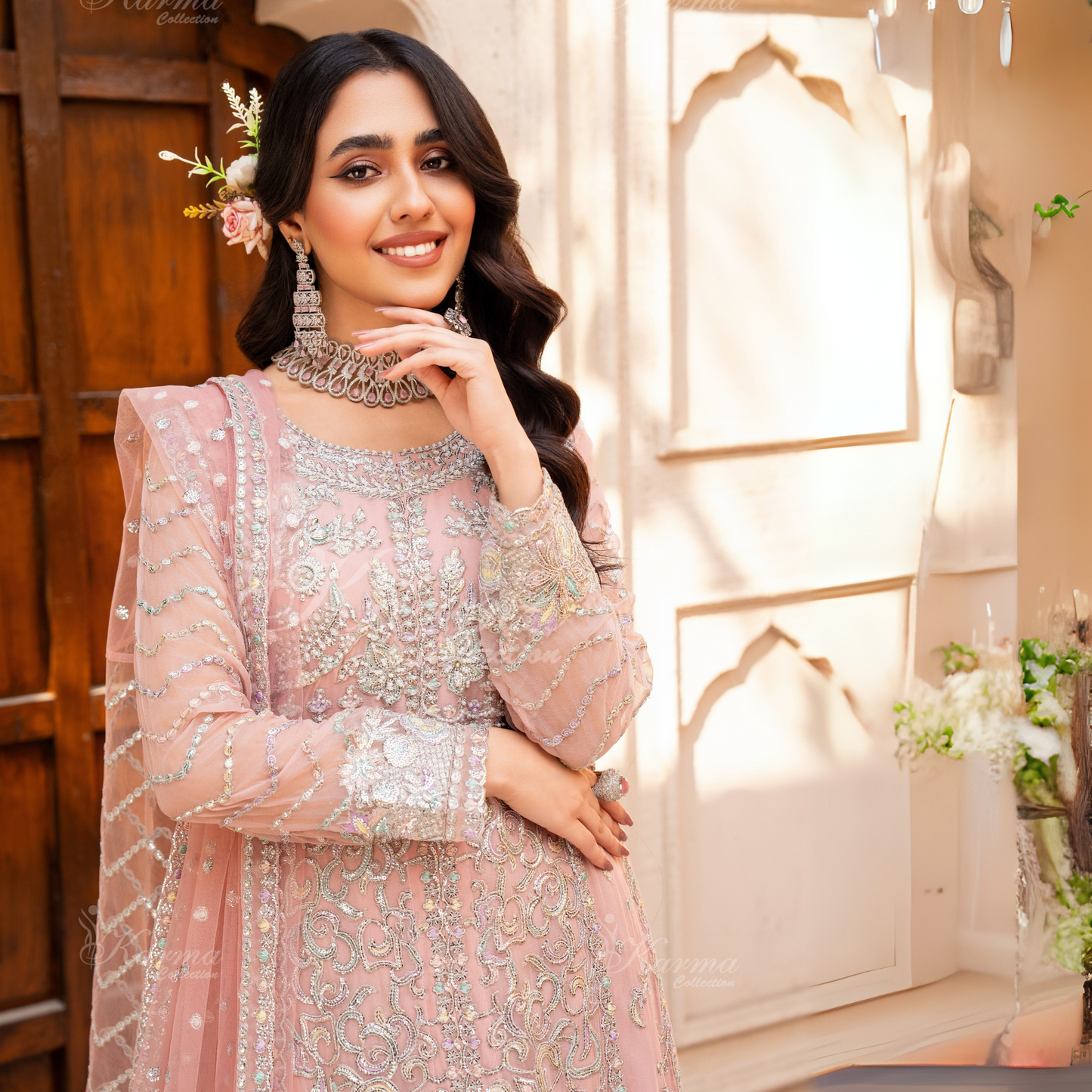 Luxury Embroidered Chiffon Party wear dress  | Wedding Collection | karma Collection | UMKC01201