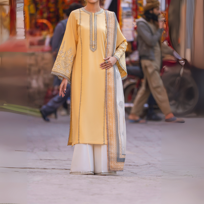 UCA-15 3 Pc Embroidered Cambric Cotton Ready to Wear Eid Collection by Casuallite