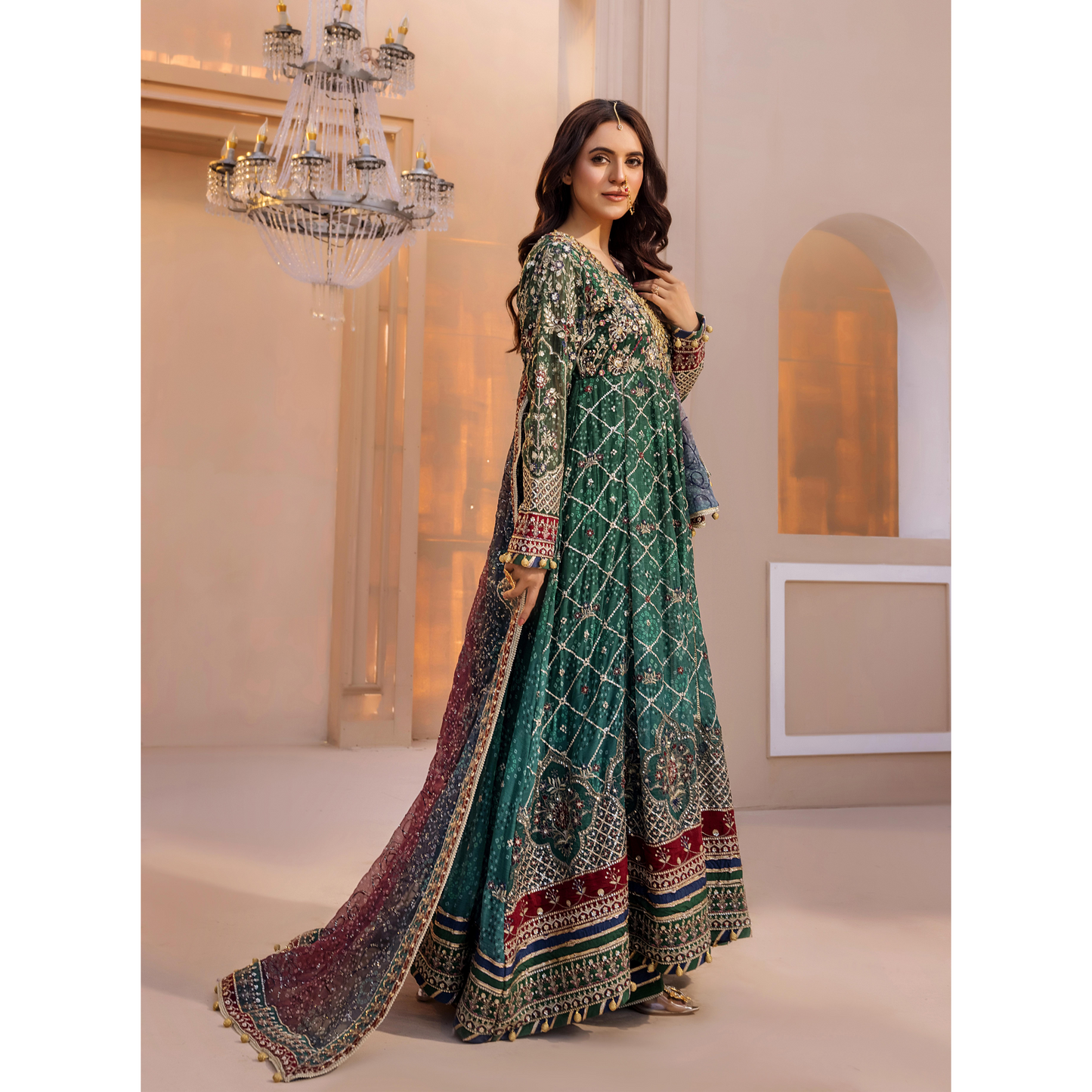 UTT-10 "Chantelle" Embroidered Chiffon Festive Collection by Traditional Thread
