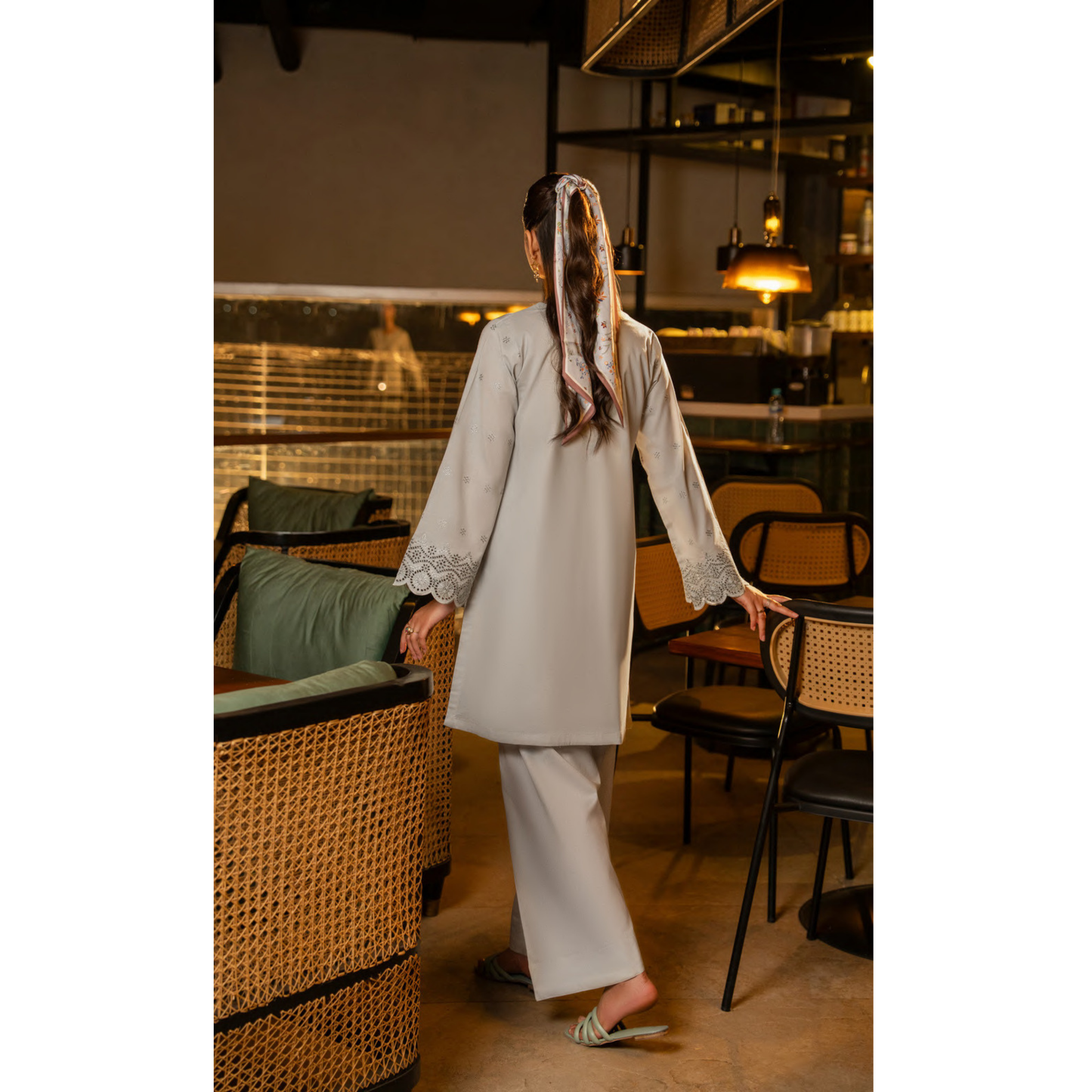 UCA-18 2 Pc Casual Cotton Farshi Shalwar Chikenkari Co-Ords Set | Ready to Wear | Casuallite