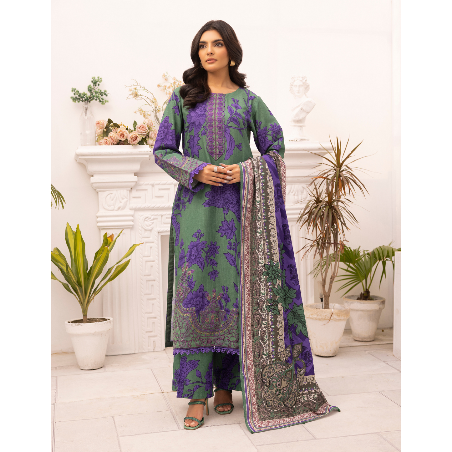 3 Pc Luxury Khaddar Ready to Wear Embroidered Printed Collection by Simrans