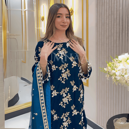 UA-43  Luxury Embroidered Handwork Velvet Collection UMNAA