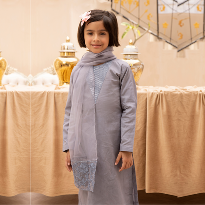 UMS-14 3 Pc Mother & Daughter Luxury Cambric Cotton by Simrans